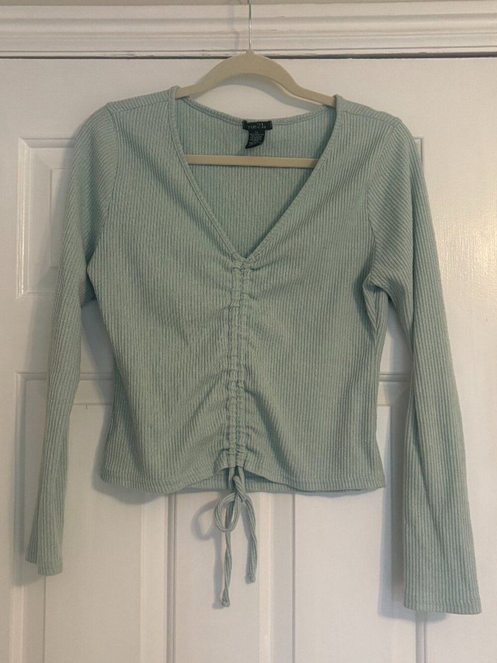 Rue21 Mint Green Ruched front Sweater - Size XL